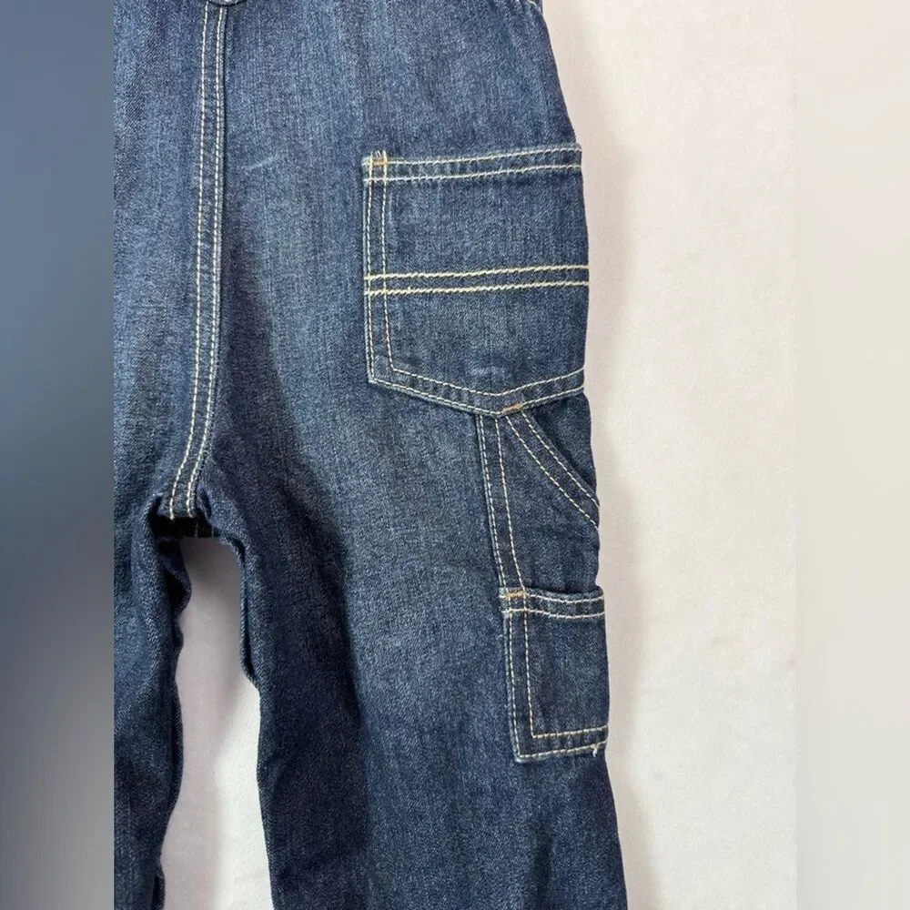 OSHKOSH B'GOSH Baby Dark Wash Carpenter Style Western World's Best Overalls 12M